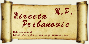 Mirčeta Pribanović vizit kartica
